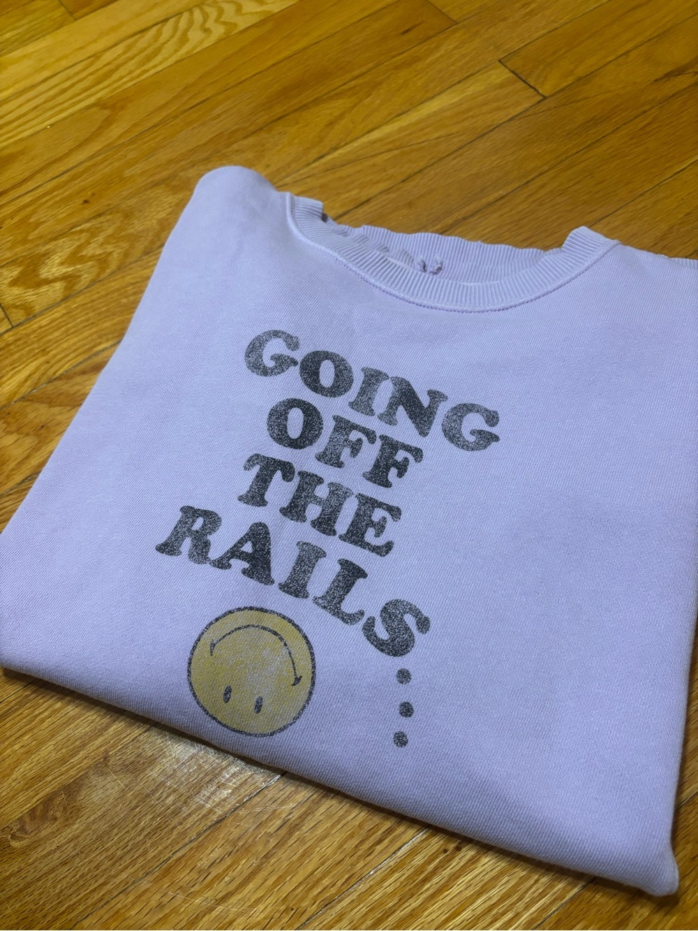aerie Lavender 'Going Off The Rails' Graphic Crewneck